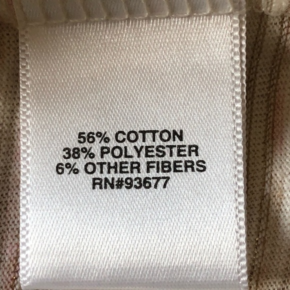 Liz Claiborne Cream Metallic Striped Tie Cuff Sleeves Pullover Top Medium - Picture 6 of 8